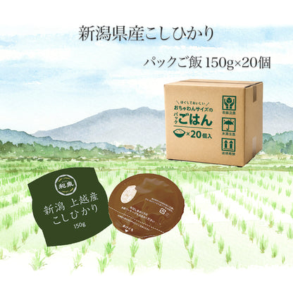 新潟県産こしひかり 和泉 パックごはん 令和8年産 150g×20個